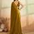 Mahendi beads embroidered fendy satin saree