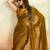 Mahendi beads embroidered fendy satin saree