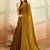 Mahendi beads embroidered fendy satin saree