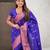 Blue soft silk blend meenakari woven saree