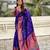 Blue soft silk blend meenakari woven saree
