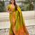 Parrot green soft silk blend meenakari woven saree