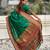 Green soft silk blend meenakari woven saree