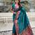 Sea green soft silk blend meenakari woven saree