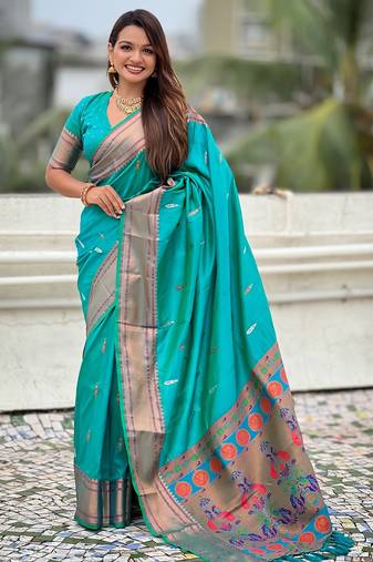 Rama soft silk blend meenakari woven saree