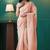 Peach organza foil printed ready to wear saree