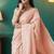 Peach organza foil printed ready to wear saree