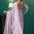 Purple organza foil printed ready to wear saree