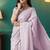 Purple organza foil printed ready to wear saree