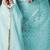 Sky blue organza foil printed ready to wear saree