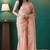 Peach organza foil printed ready to wear saree
