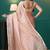 Peach organza foil printed ready to wear saree