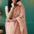 Peach organza foil printed ready to wear saree
