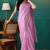 Purple organza foil printed ready to wear saree