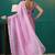 Purple organza foil printed ready to wear saree