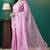 Purple organza foil printed ready to wear saree