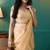Yellow organza foil printed ready to wear saree