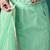 Green organza foil printed ready to wear saree
