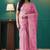 Pink organza foil printed ready to wear saree