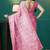Pink organza foil printed ready to wear saree