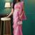 Pink organza foil printed ready to wear saree