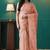 Peach organza foil printed ready to wear saree