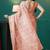 Peach organza foil printed ready to wear saree