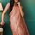 Peach organza foil printed ready to wear saree