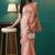 Peach organza foil printed ready to wear saree