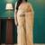 Yellow organza foil printed ready to wear saree
