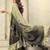 Green satin ready to wear saree