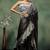 Grey satin ready to wear saree