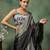 Grey satin ready to wear saree