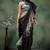 Grey satin ready to wear saree