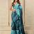 Blue satin ready to wear saree