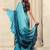 Blue satin ready to wear saree