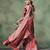 Pink satin ready to wear saree