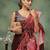 Pink satin ready to wear saree