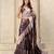 Wine satin ready to wear saree
