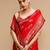 Red lichi silk blend jacquard saree