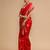 Red lichi silk blend jacquard saree