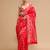 Red lichi silk blend jacquard saree