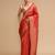 Red lichi silk blend jacquard saree