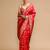 Red lichi silk blend jacquard saree
