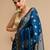 Blue lichi silk blend jacquard saree