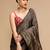 Black lichi silk blend jacquard saree
