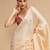 Cream lichi silk blend jacquard saree