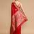 Red lichi silk blend jacquard saree