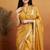 Mustard velvet ready to wear saree