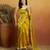 Parrot green velvet ready to wear saree